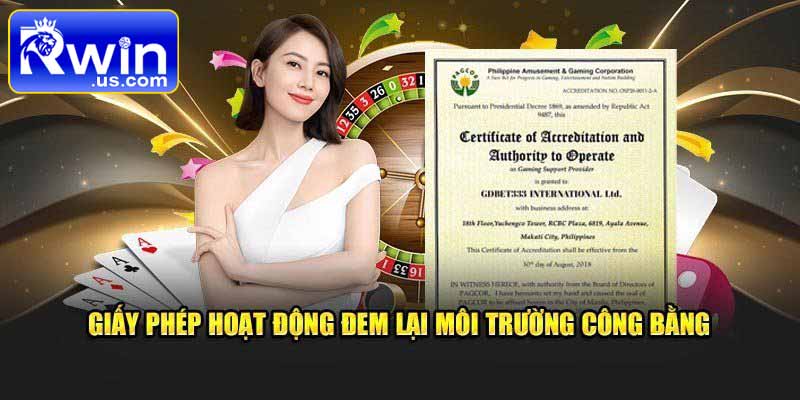 Hoạt động hợp pháp, có giấy phép từ PAGCOR
